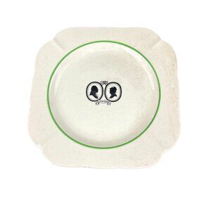 Argosy W.S. George Ivory Vintage Plate Green Rim & Cameo Silhouette Design